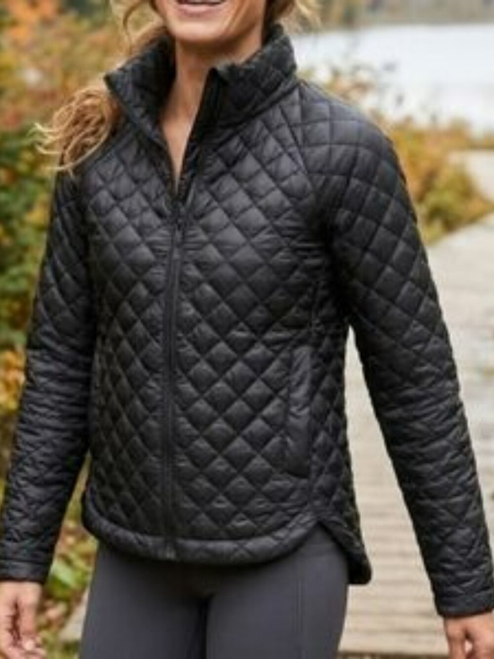 Athleta WHISPER Featherless Puffer Jacket XS Black